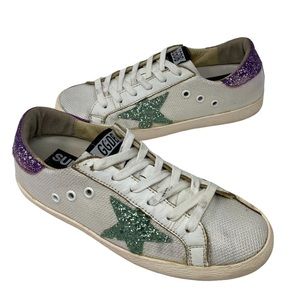 Golden Goose Superstar Knit Fabric glitter Sneaker Size 36